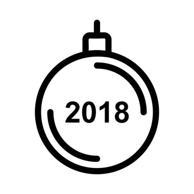 Noel dekoratif topu düz stil ikonu, vektör çizim  