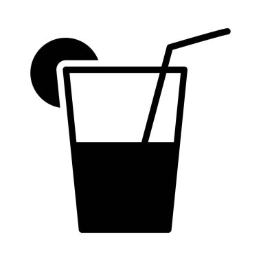 suyu cam düz stil simge vektör çizim  