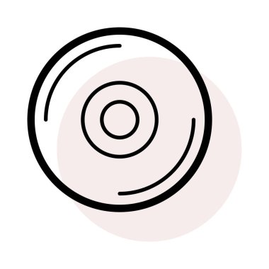 CD disk düz stil ikonu, vektör çizim  