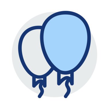 Parti balonları düz stil ikonu, vektör çizim 