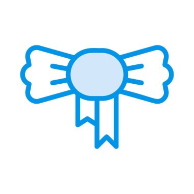 Noel hediye yay düz stil ikonu, vektör çizim  