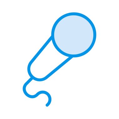 mikrofon düz stil ikonu, vektör çizim 