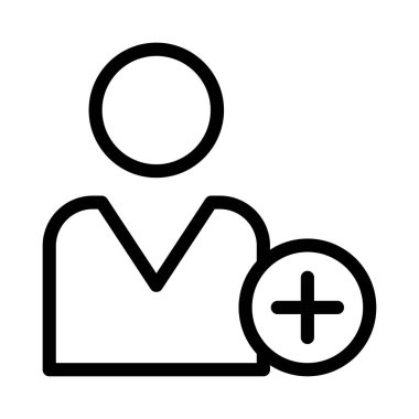 artı işareti düz stil ikonu, vektör çizim, avatar eklemek kullanıcı kavramı 