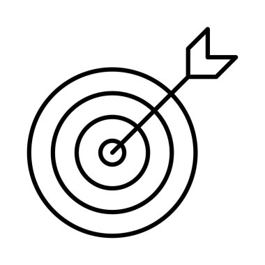 Dart tahtası düz stil ikonu, vektör çizim, başarı kavramı 