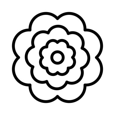 güzel çiçek düz stil ikonu, vektör çizim 