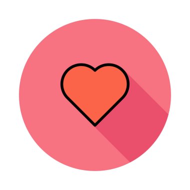 kalp düz stil ikonu, vektör çizim, Sevgililer günü kavramı 