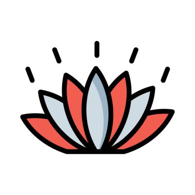 Lotus çiçeği düz stil ikonu, vektör çizim 