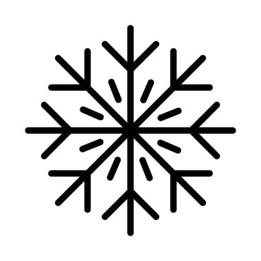 Noel dekoratif kar tanesi düz stil ikonu, vektör çizim 