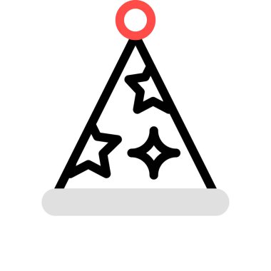 parti şapkası düz stil ikonu, vektör çizim 