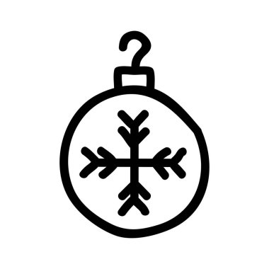 Noel top kar tanesi düz stil ikonu, vektör çizim ile 