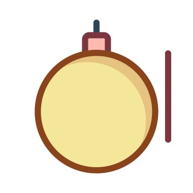 Noel dekoratif topu düz stil ikonu, vektör çizim  