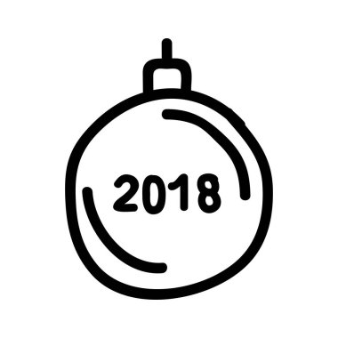 Noel dekoratif topu düz stil ikonu, vektör çizim  