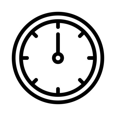 Saat düz stil simgesi, vektör çizim 