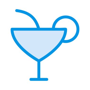 kokteyl limon dilimi düz stil ikonu, vektör çizim ile  