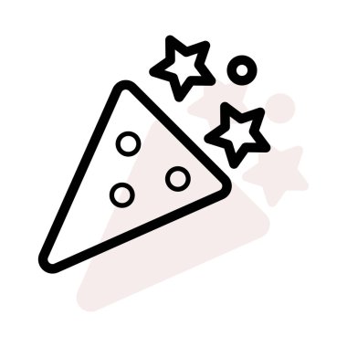 Yeni yıl konfeti popper düz stil ikonu, vektör çizim 