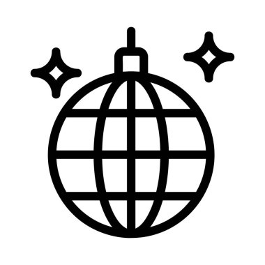 Noel dekoratif topu düz stil ikonu, vektör çizim  