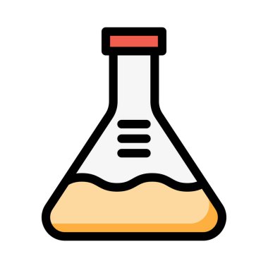 Laboratuvar şişesi düz stil ikonu, vektör çizim 