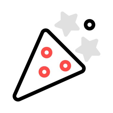 Yeni yıl konfeti popper düz stil ikonu, vektör çizim 