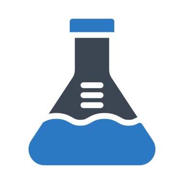 Laboratuvar şişesi düz stil ikonu, vektör çizim 