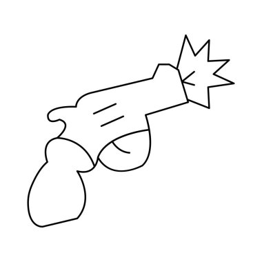 tabanca düz stil ikonu, vektör çizim 