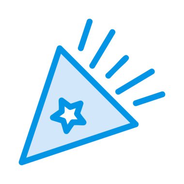 Yeni yıl konfeti popper düz stil ikonu, vektör çizim 