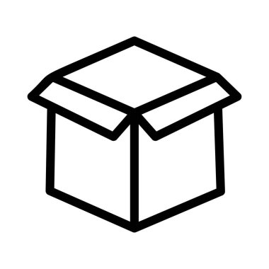 karton koli kutu düz stil ikonu, vektör çizim 