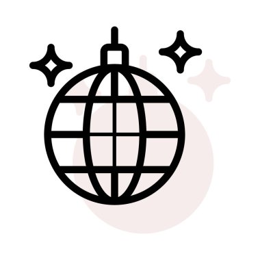 Noel dekoratif topu düz stil ikonu, vektör çizim  