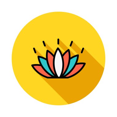 Lotus çiçeği düz stil ikonu, vektör çizim 