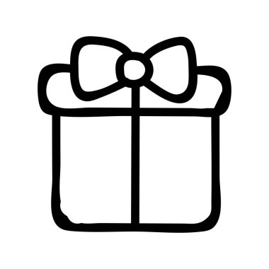 Noel hediye kutusu düz stil ikonu, vektör çizim 