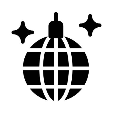 Noel dekoratif topu düz stil ikonu, vektör çizim  