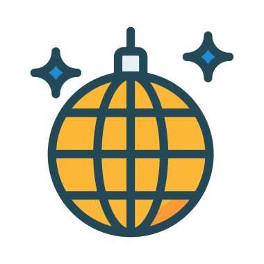 Noel dekoratif topu düz stil ikonu, vektör çizim  