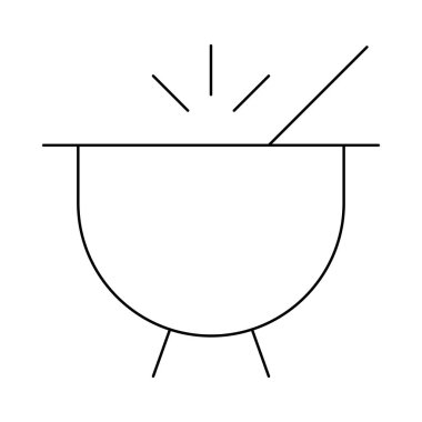 sıcak pişirme tencere düz stil ikonu, vektör çizim    