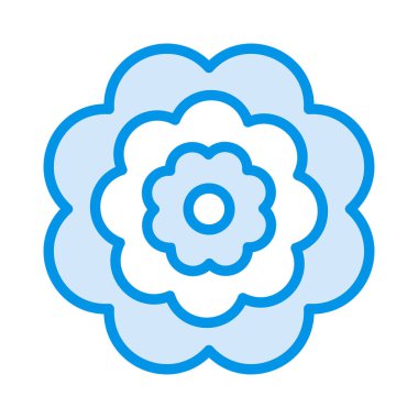 güzel çiçek düz stil ikonu, vektör çizim 