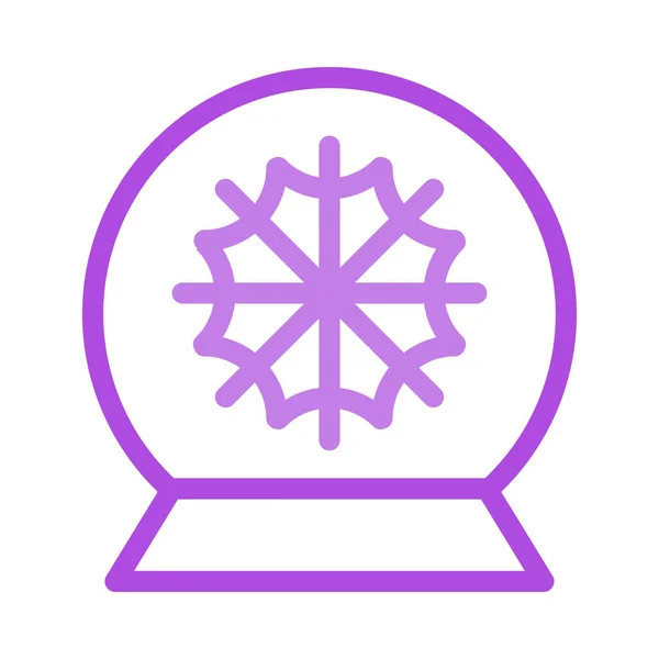 Νέο Έτος Χιόνι Υδρόγειο Διακόσμηση Επίπεδη Στυλ Εικονίδιο Εικονογράφηση Διάνυσμα — Διανυσματικό Αρχείο