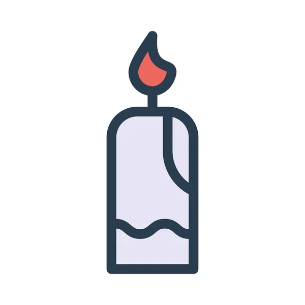 Decorative Candle Flame Flat Style Icon Vector Illustration — Stock Vector