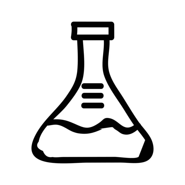 Laboratory Flask Flat Style Icon Vector Illustration — Stock Vector