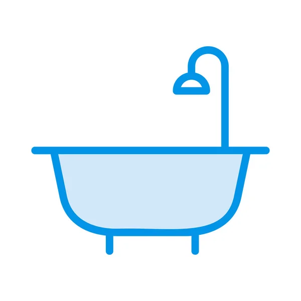 Baignoire Bain Douche Vecteur Illustration — Image vectorielle