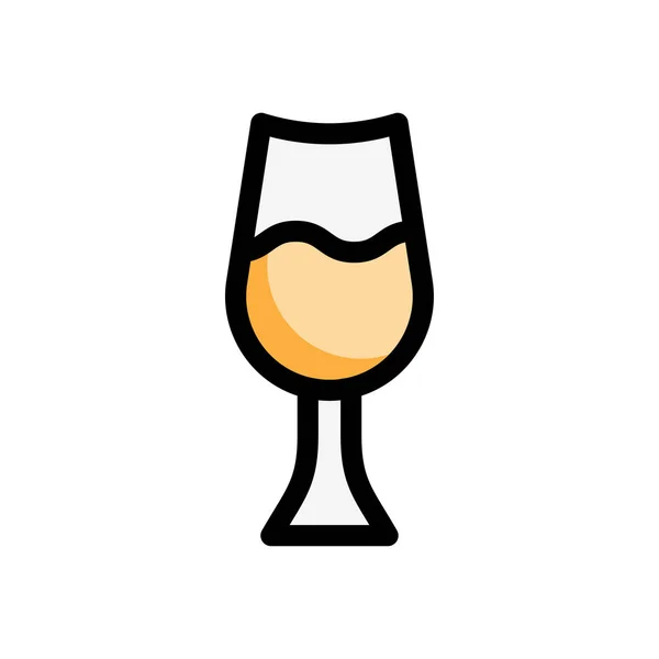 Икона Стиле Плоского Бокала Шампанского Векторная Иллюстрация — стоковый вектор