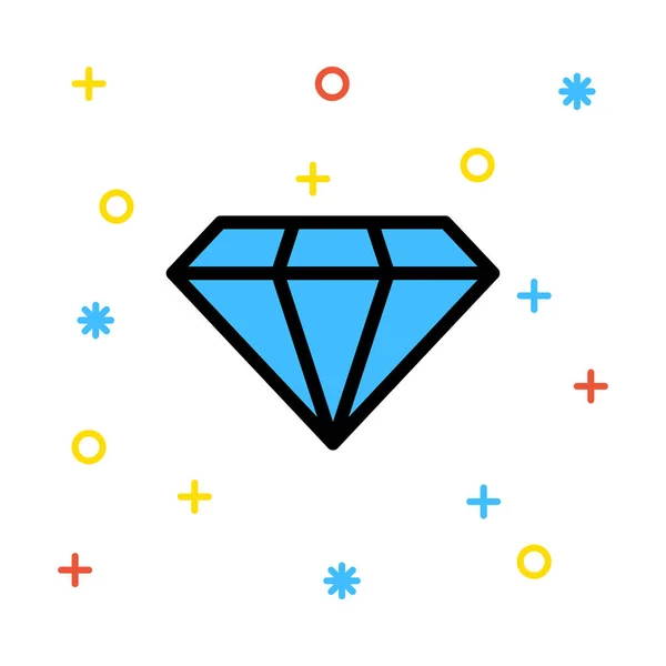 Diamant Flache Stil Ikone Vektorillustration — Stockvektor