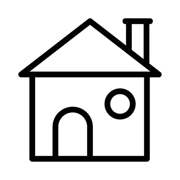 Haus Flache Stil Ikone Vektorillustration — Stockvektor