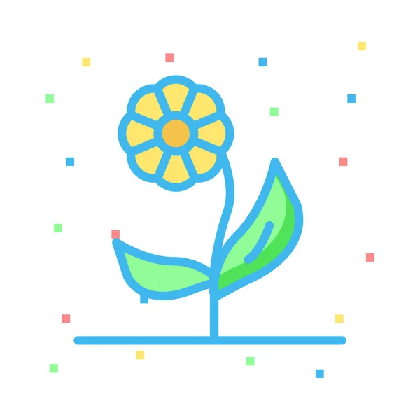 Hermoso Icono Estilo Plano Flor Vector Ilustración — Archivo Imágenes Vectoriales