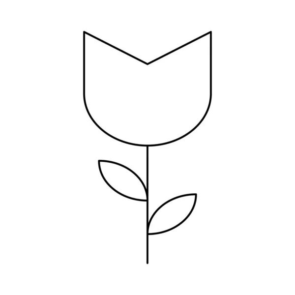 Vacker Blomma Platt Stilikon Vektorillustration — Stock vektor