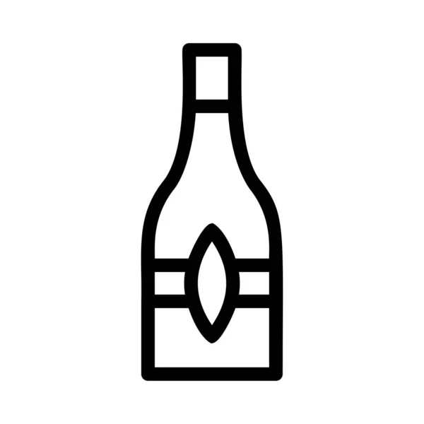 ワインのボトル フラット スタイル アイコン ベクトル イラスト — ストックベクタ
