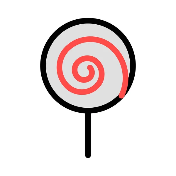 Zoete Lollipop Platte Stijlicoon Vectorillustratie — Stockvector