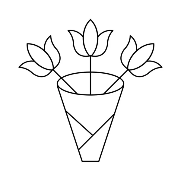 Квітка Букет Плоский Стиль Значок Векторні Ілюстрації — стоковий вектор
