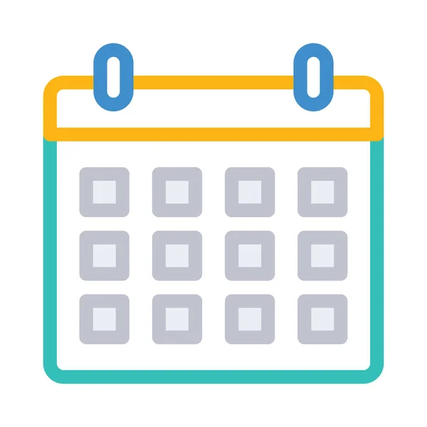 Calendario Anual Icono Estilo Plano Vector Ilustración — Archivo Imágenes Vectoriales