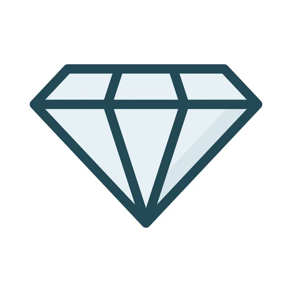 Icono Estilo Plano Diamante Ilustración Vectorial — Vector de stock