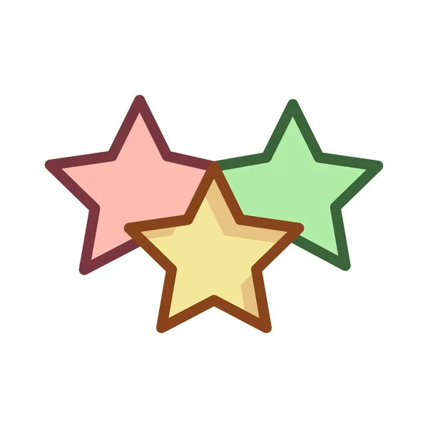 Dekorativní Vánoční Hvězdy Ploché Styl Ikony Vektorové Ilustrace — Stockový vektor