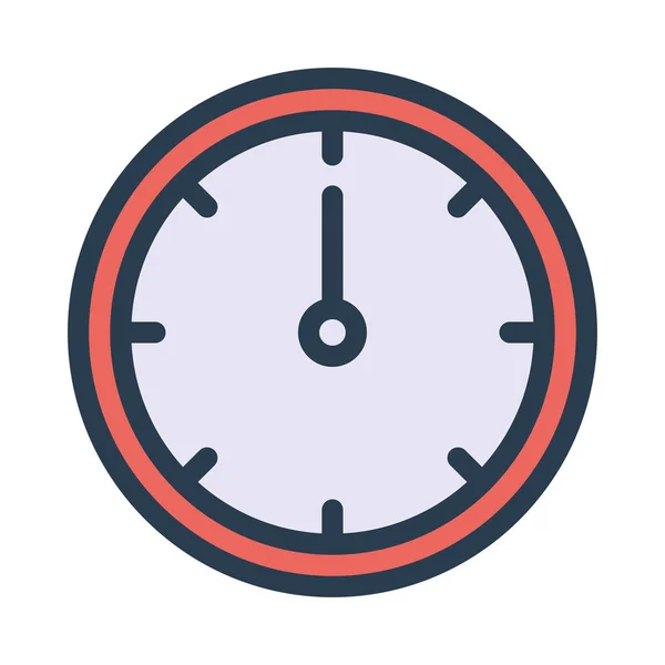 Reloj Icono Estilo Plano Vector Ilustración — Vector de stock