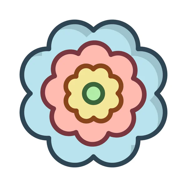 Hermoso Icono Estilo Plano Flor Vector Ilustración — Vector de stock